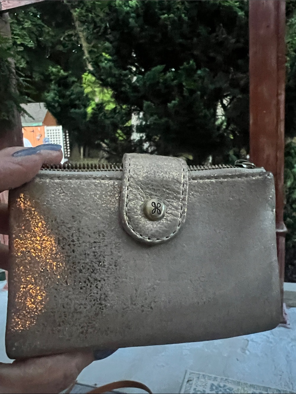 Metallic Taupe Women’s Wallet - Brand: Hobo
